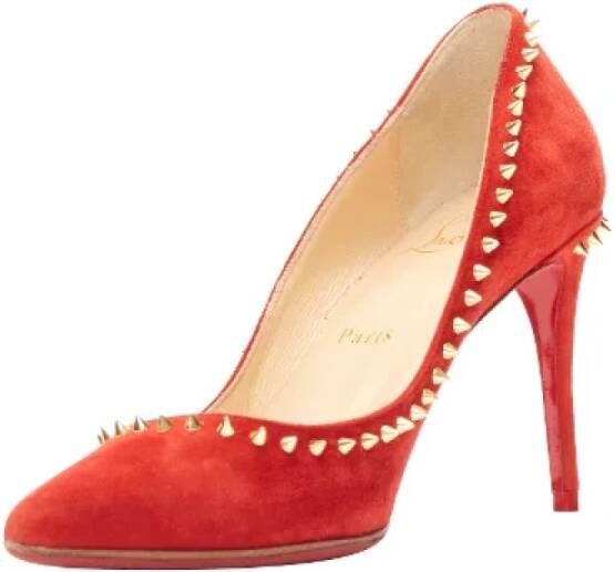 Christian Louboutin Pre-owned Suede heels Red Dames