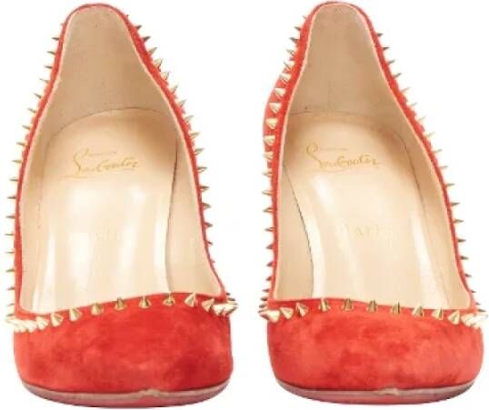 Christian Louboutin Pre-owned Suede heels Red Dames