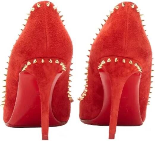 Christian Louboutin Pre-owned Suede heels Red Dames