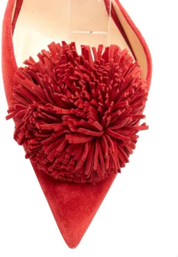 Christian Louboutin Pre-owned Suede heels Red Dames