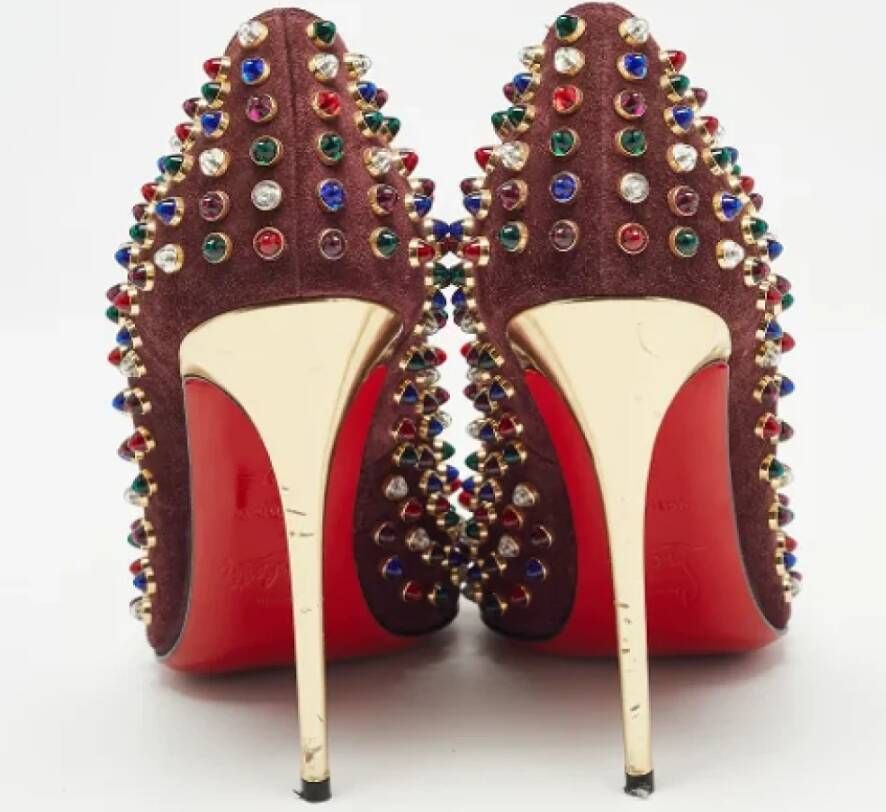 Christian Louboutin Pre-owned Suede heels Red Dames