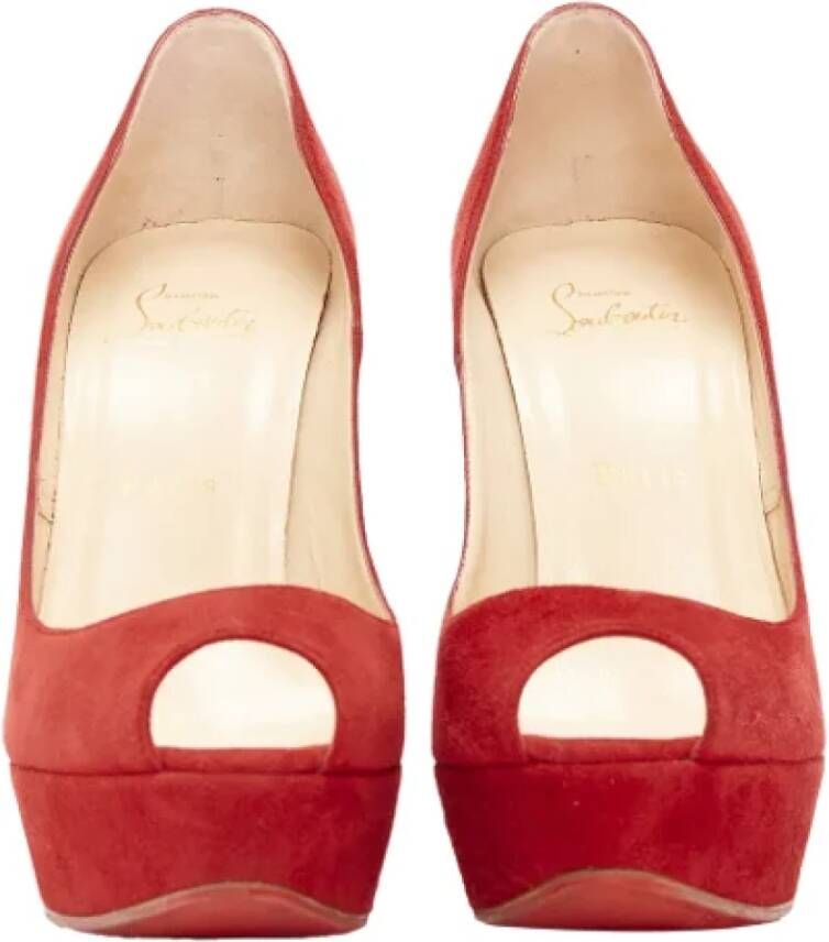 Christian Louboutin Pre-owned Suede heels Red Dames