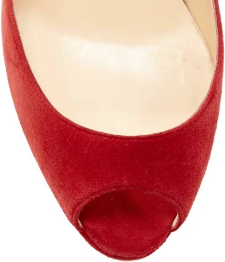 Christian Louboutin Pre-owned Suede heels Red Dames