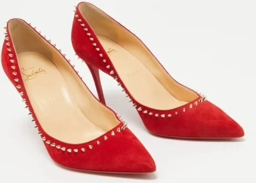 Christian Louboutin Pre-owned Suede heels Red Dames