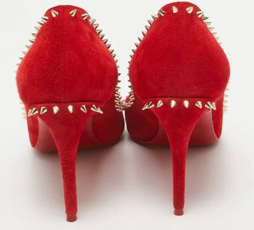 Christian Louboutin Pre-owned Suede heels Red Dames