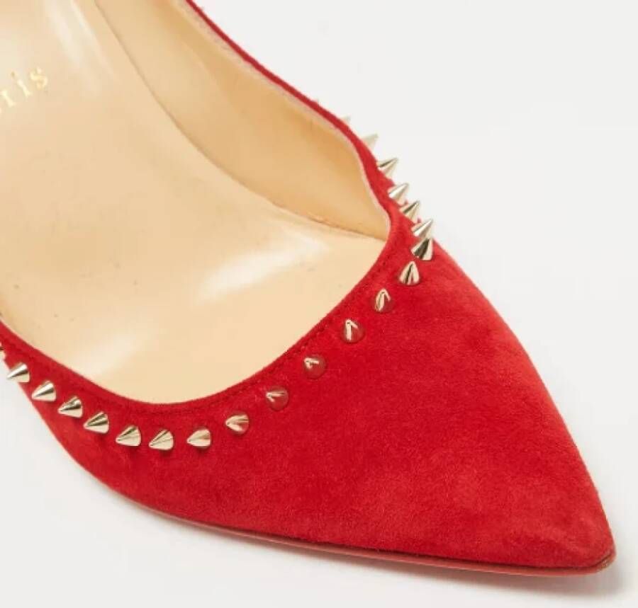 Christian Louboutin Pre-owned Suede heels Red Dames