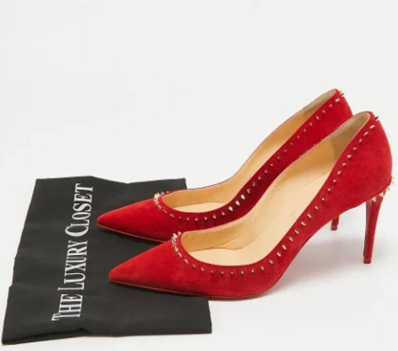 Christian Louboutin Pre-owned Suede heels Red Dames