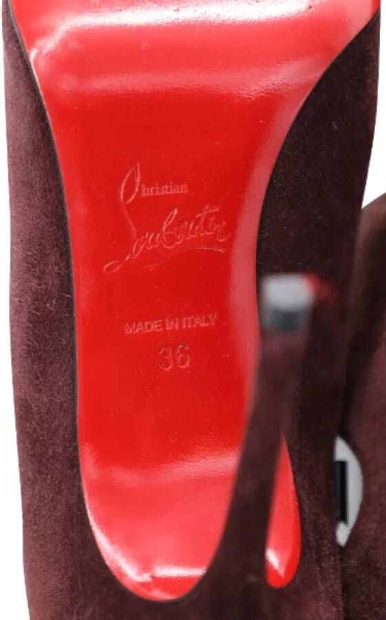 Christian Louboutin Pre-owned Suede heels Red Dames