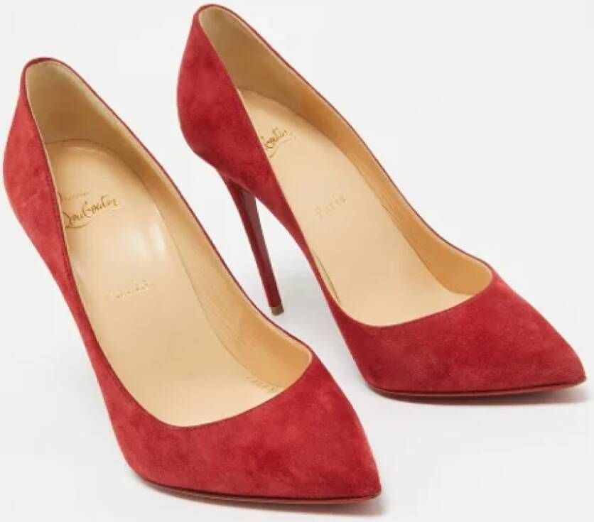 Christian Louboutin Pre-owned Suede heels Red Dames