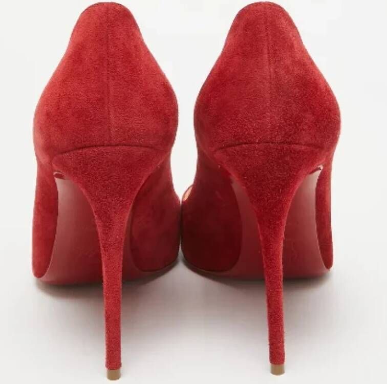 Christian Louboutin Pre-owned Suede heels Red Dames