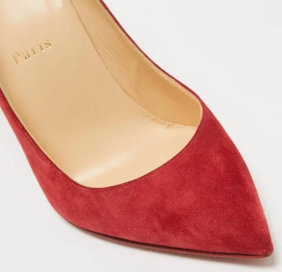 Christian Louboutin Pre-owned Suede heels Red Dames