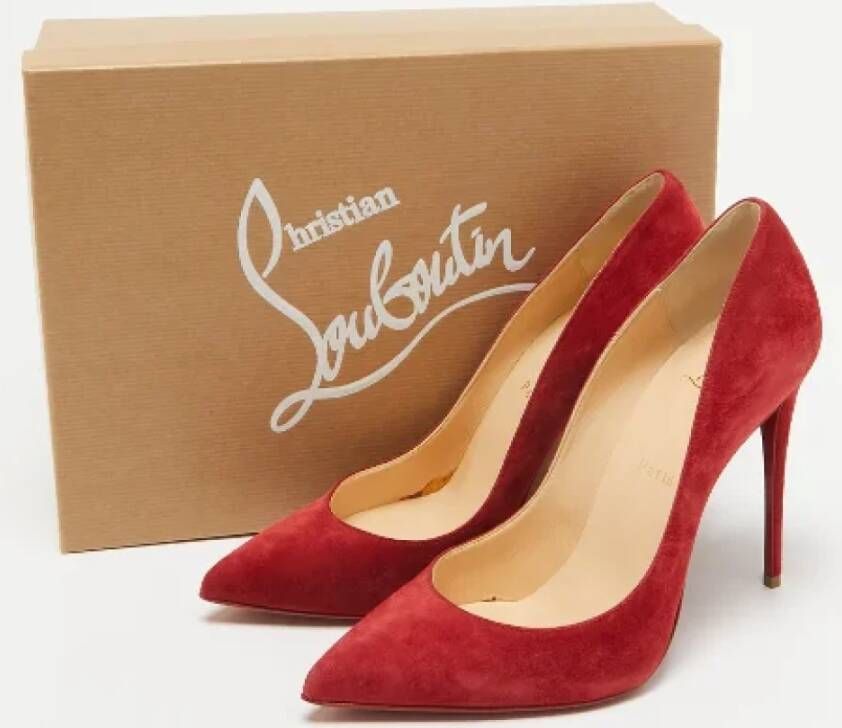 Christian Louboutin Pre-owned Suede heels Red Dames