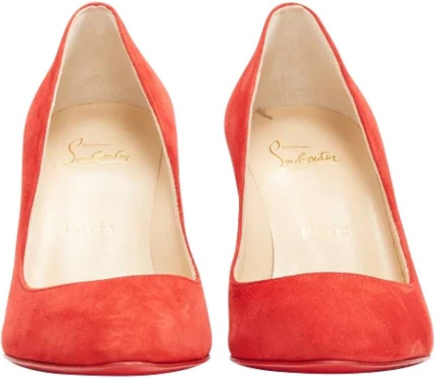 Christian Louboutin Pre-owned Suede heels Red Dames