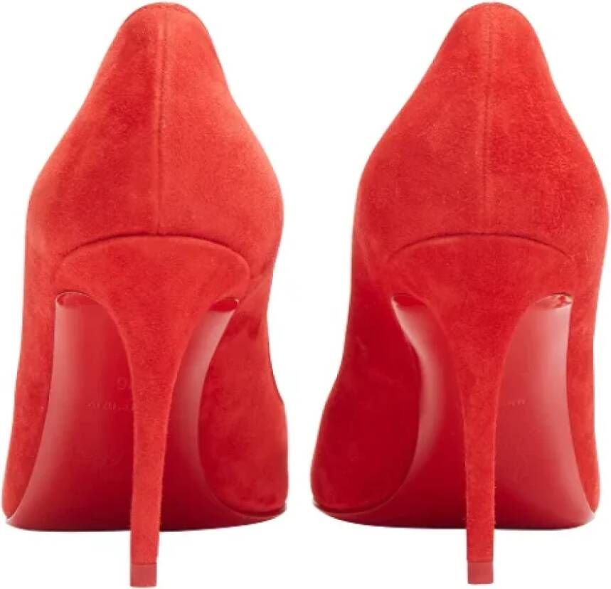 Christian Louboutin Pre-owned Suede heels Red Dames