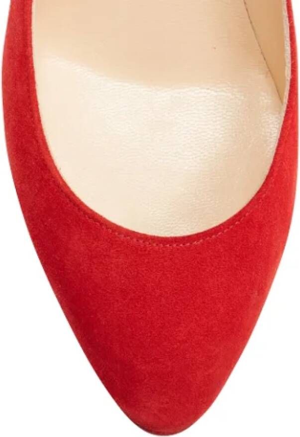 Christian Louboutin Pre-owned Suede heels Red Dames