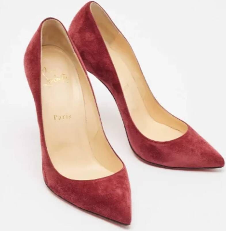 Christian Louboutin Pre-owned Suede heels Red Dames