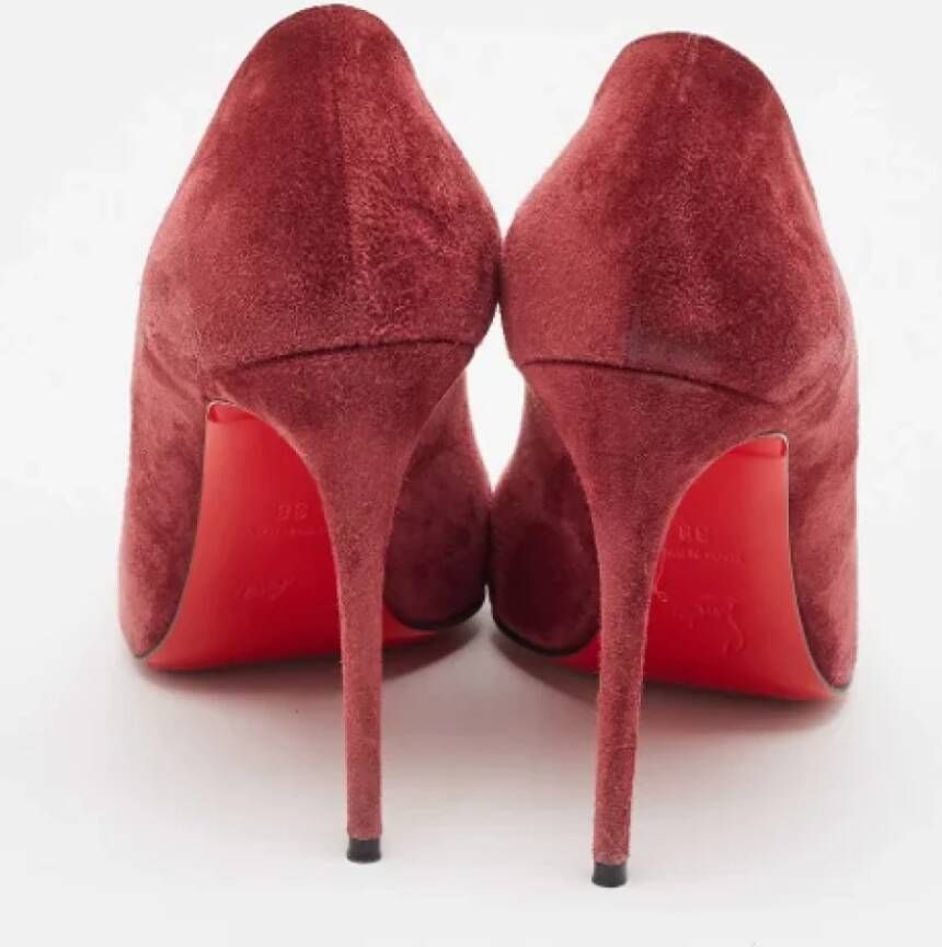 Christian Louboutin Pre-owned Suede heels Red Dames