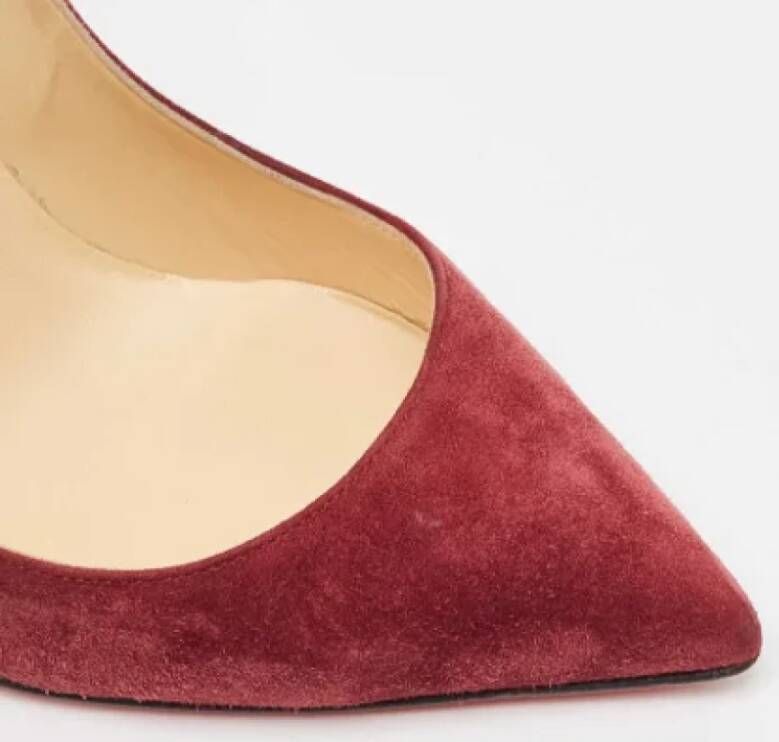 Christian Louboutin Pre-owned Suede heels Red Dames