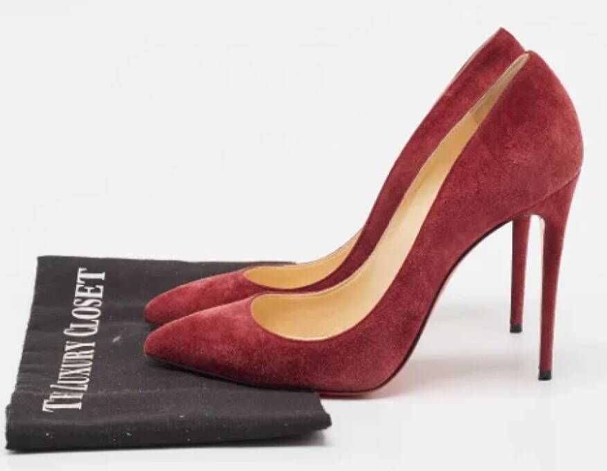 Christian Louboutin Pre-owned Suede heels Red Dames