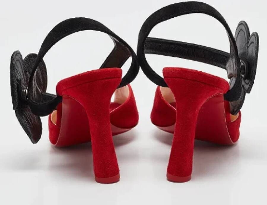 Christian Louboutin Pre-owned Suede heels Red Dames