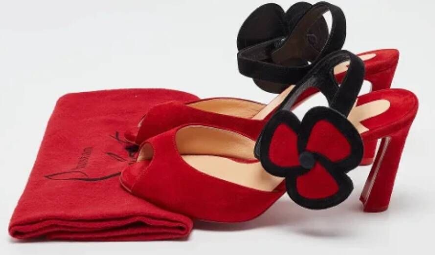 Christian Louboutin Pre-owned Suede heels Red Dames