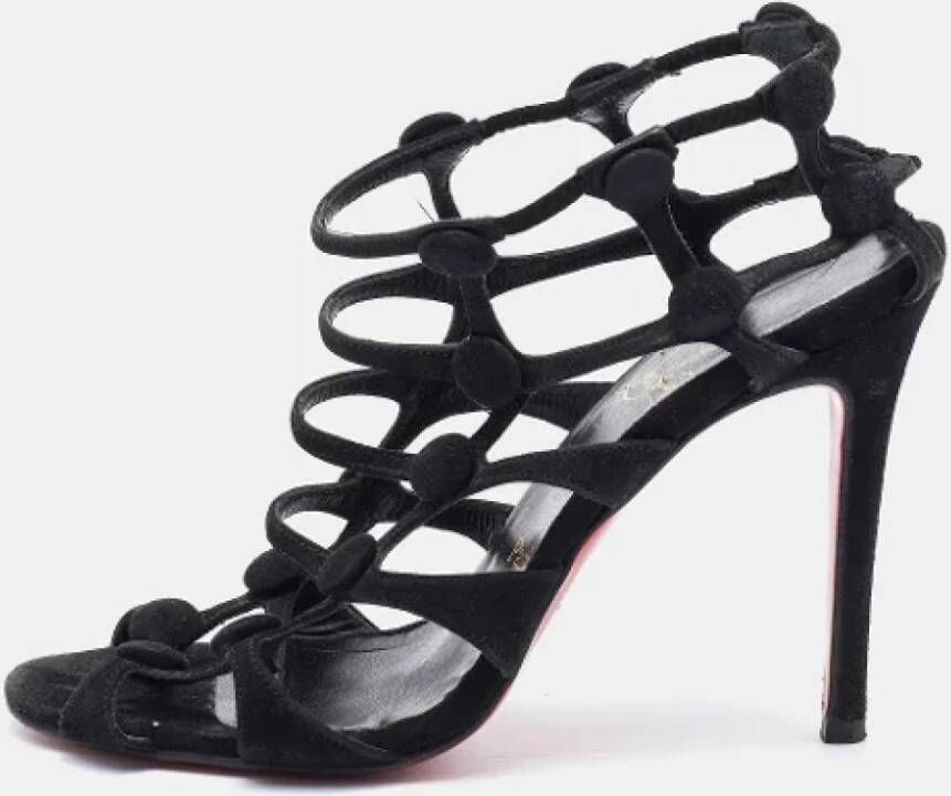 Christian Louboutin Pre-owned Suede sandals Black Dames