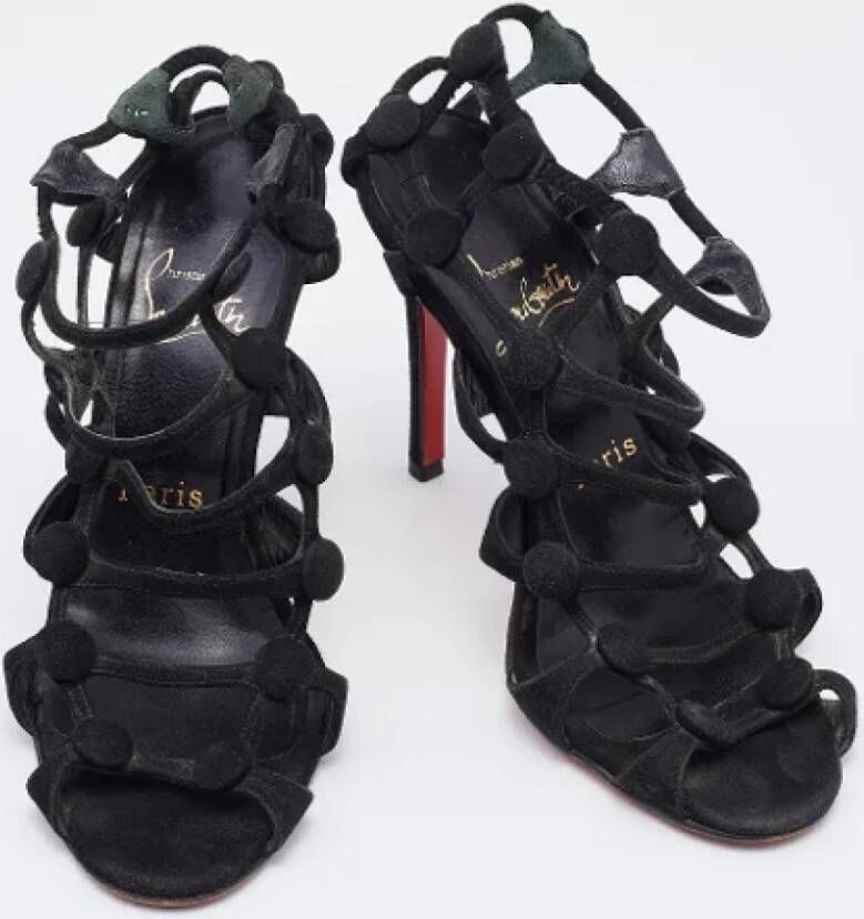 Christian Louboutin Pre-owned Suede sandals Black Dames