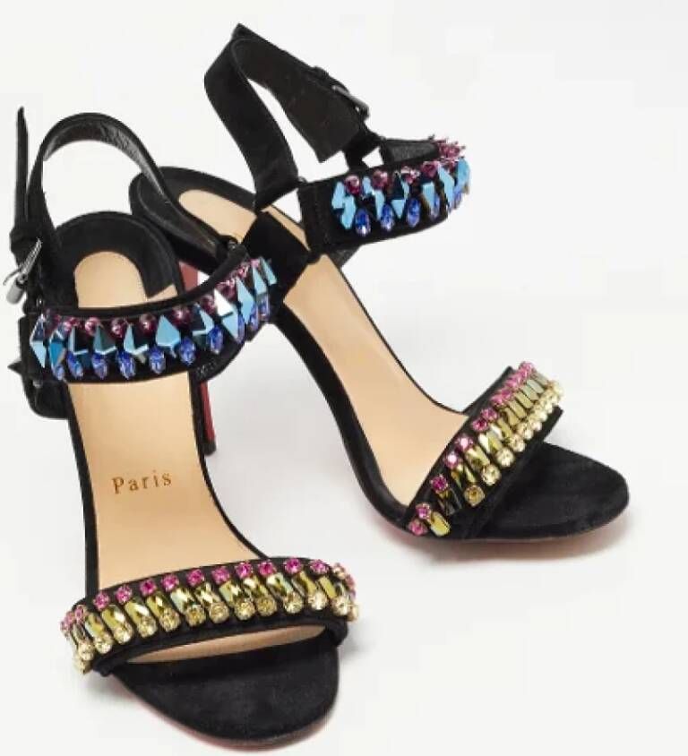 Christian Louboutin Pre-owned Suede sandals Black Dames