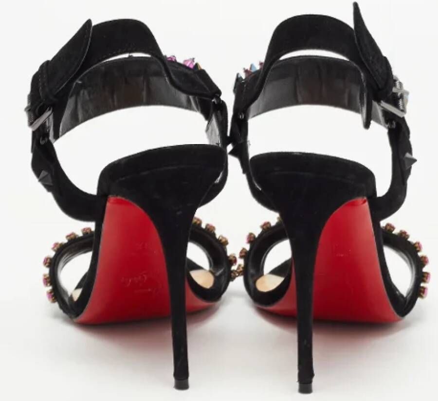 Christian Louboutin Pre-owned Suede sandals Black Dames