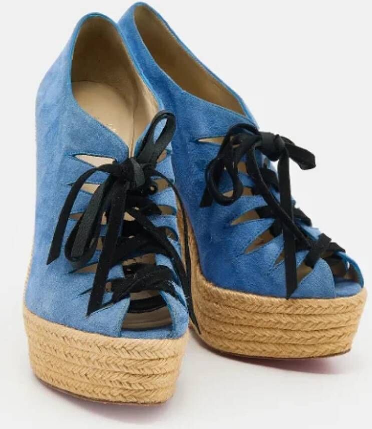 Christian Louboutin Pre-owned Suede sandals Blue Dames