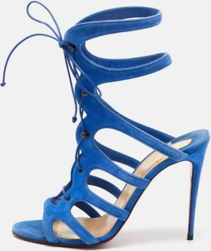 Christian Louboutin Pre-owned Suede sandals Blue Dames