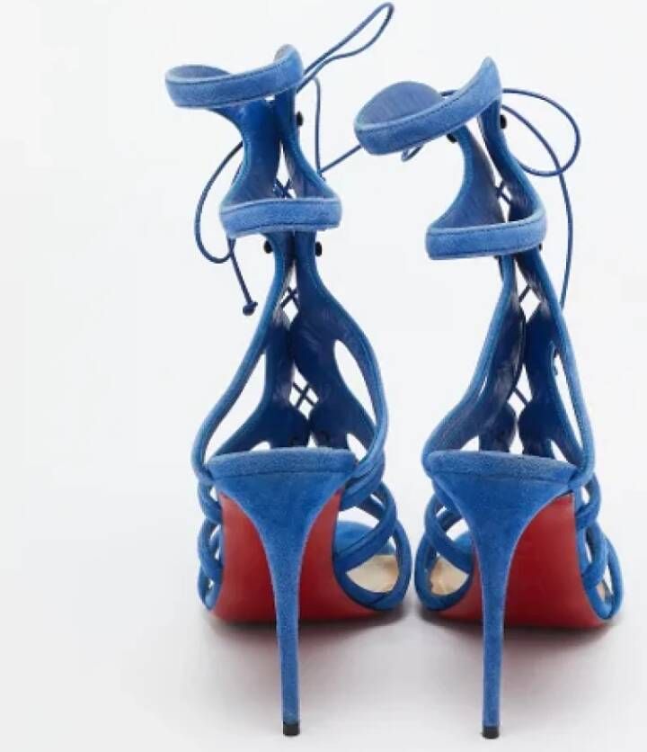 Christian Louboutin Pre-owned Suede sandals Blue Dames