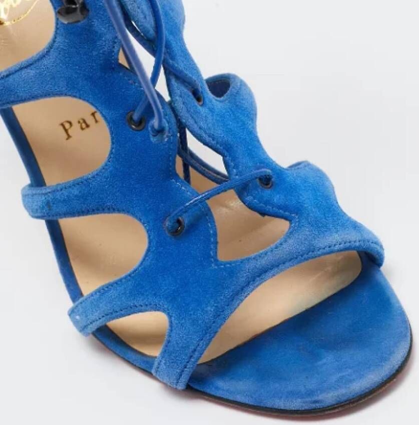 Christian Louboutin Pre-owned Suede sandals Blue Dames