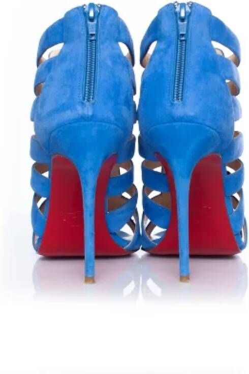 Christian Louboutin Pre-owned Suede sandals Blue Dames