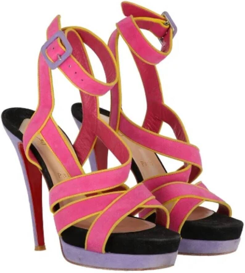 Christian Louboutin Pre-owned Suede sandals Multicolor Dames