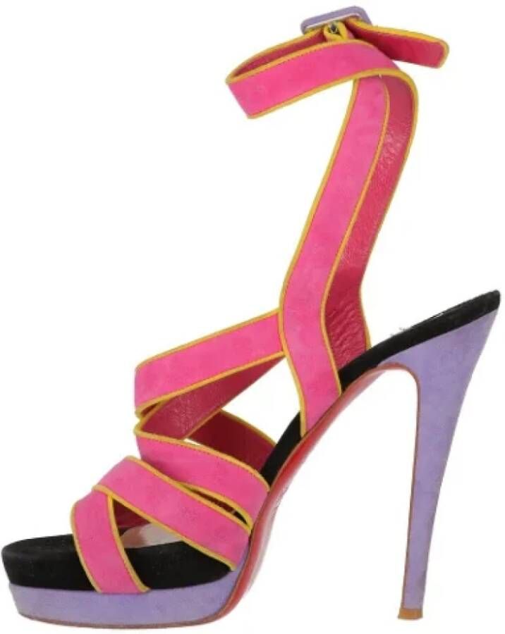 Christian Louboutin Pre-owned Suede sandals Multicolor Dames