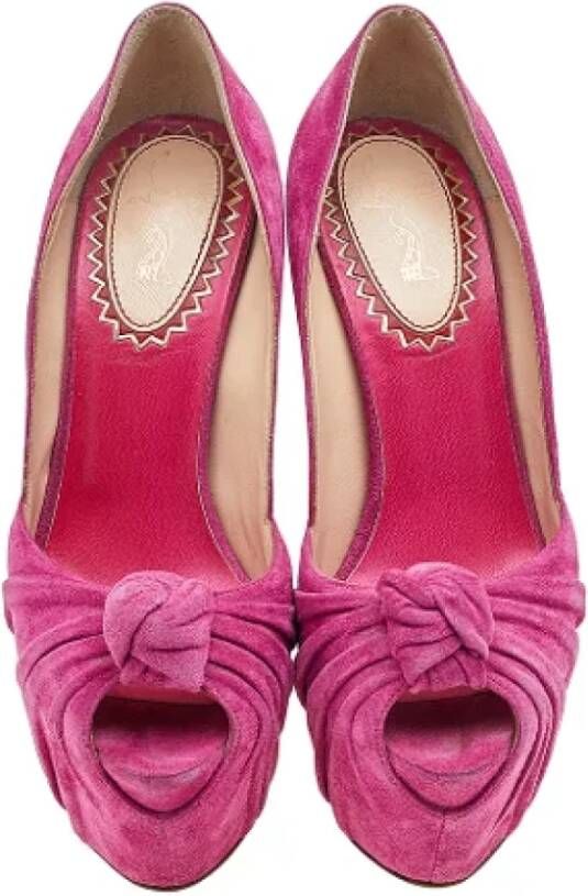 Christian Louboutin Pre-owned Suede sandals Pink Dames