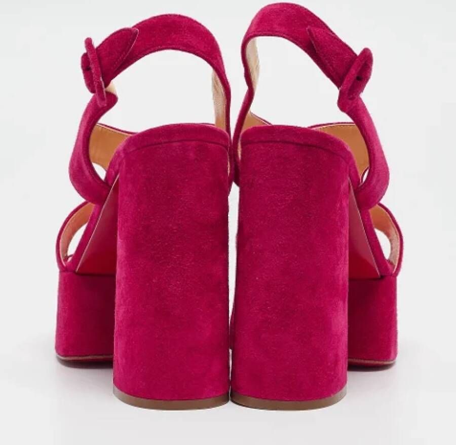 Christian Louboutin Pre-owned Suede sandals Pink Dames