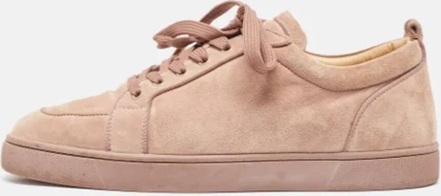 Christian Louboutin Pre-owned Suede sneakers Beige Heren