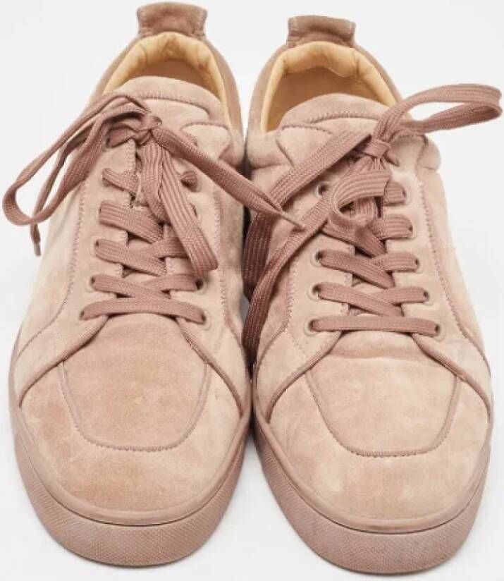 Christian Louboutin Pre-owned Suede sneakers Beige Heren