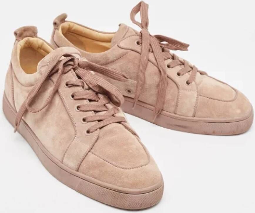 Christian Louboutin Pre-owned Suede sneakers Beige Heren