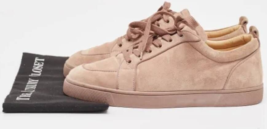 Christian Louboutin Pre-owned Suede sneakers Beige Heren