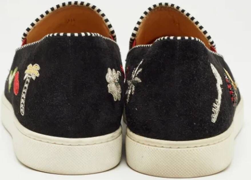 Christian Louboutin Pre-owned Suede sneakers Black Dames