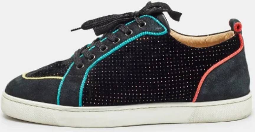 Christian Louboutin Pre-owned Suede sneakers Black Dames