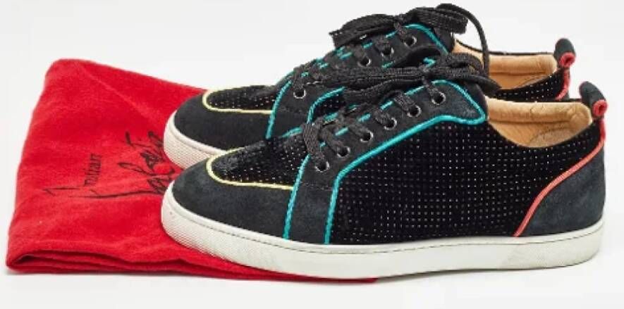 Christian Louboutin Pre-owned Suede sneakers Black Dames