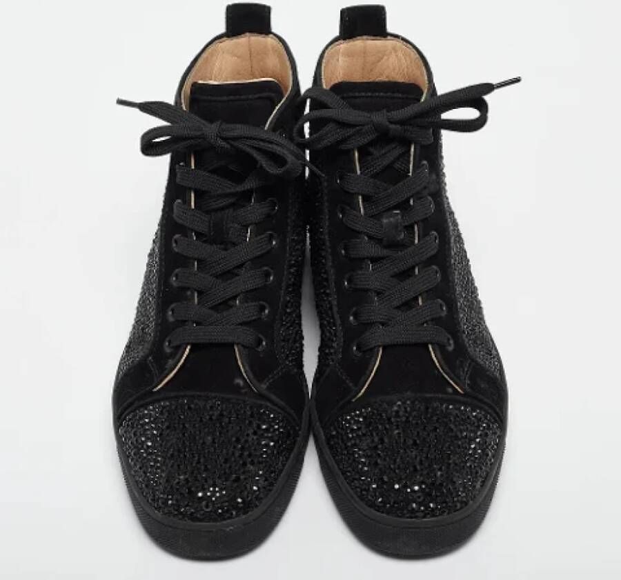 Christian Louboutin Pre-owned Suede sneakers Black Dames