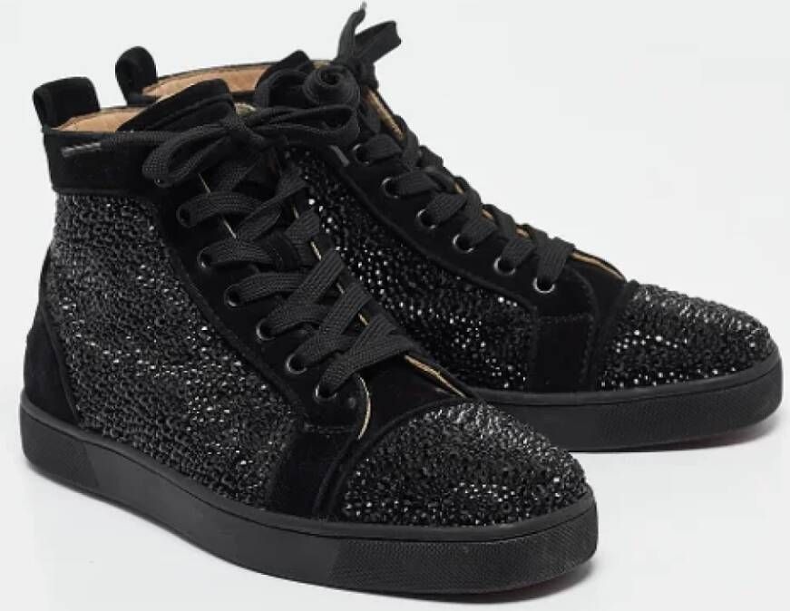 Christian Louboutin Pre-owned Suede sneakers Black Dames