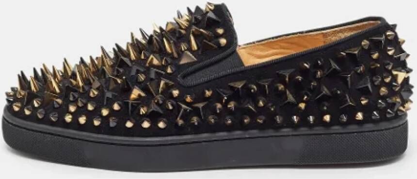 Christian Louboutin Pre-owned Suede sneakers Black Dames