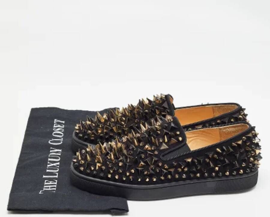 Christian Louboutin Pre-owned Suede sneakers Black Dames