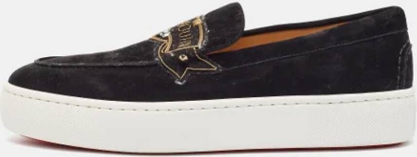 Christian Louboutin Pre-owned Suede sneakers Black Heren